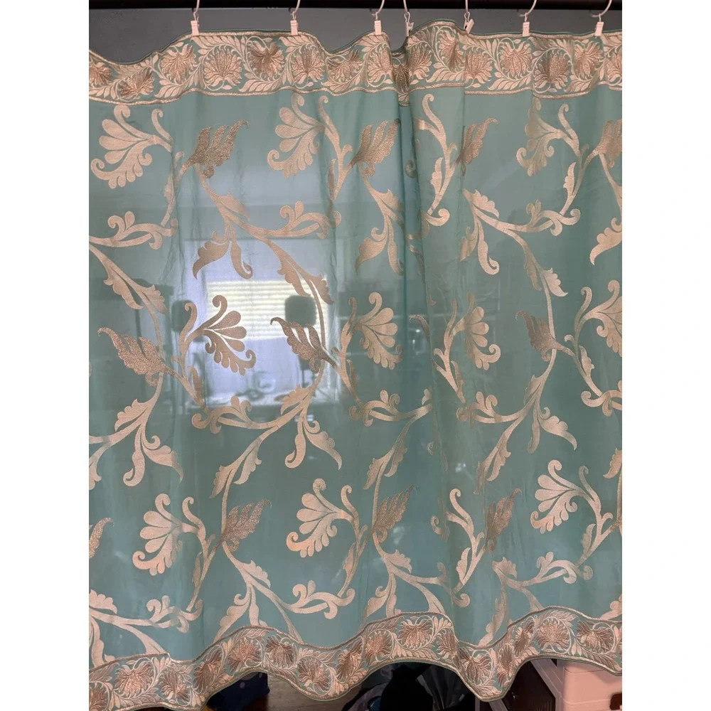 Indian Blue Silver Embroidery Resham Gotta Doppata Large Size 92 X 40